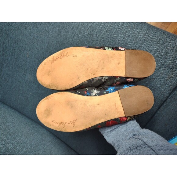Sam Edelman 9.5M Blue Felicia Ballet Flats Floral Jacquard Satin Tapestry Look - Picture 4 of 4